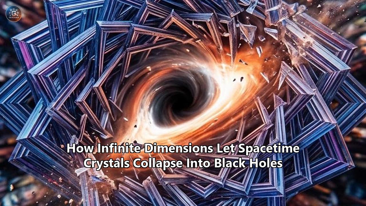 How Infinite Dimensions Let Spacetime Crystals Collapse Into Black Holes