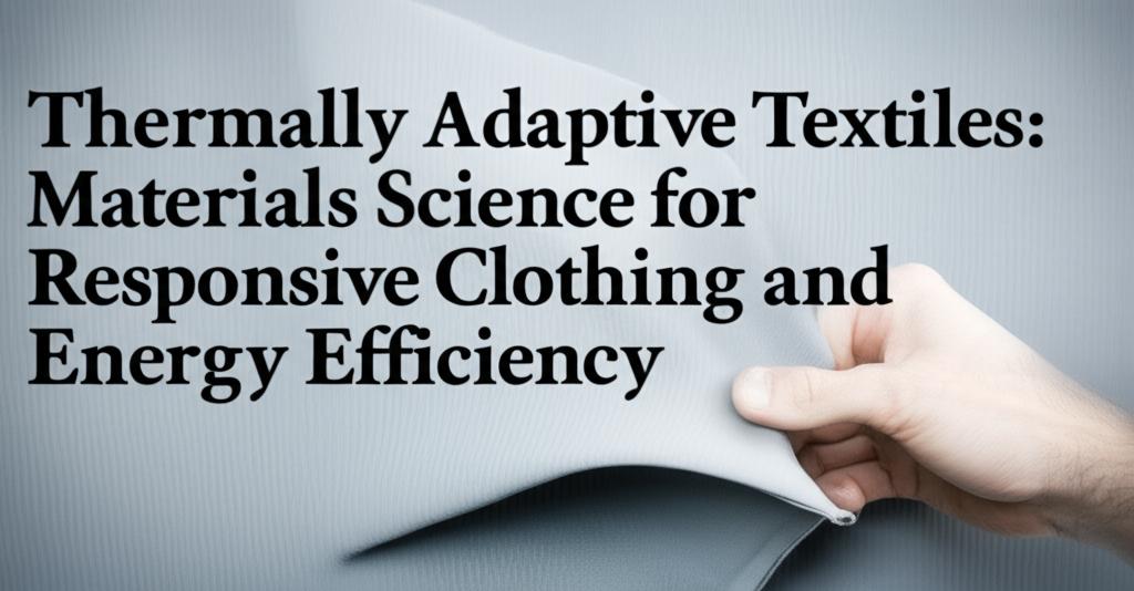 Thermally Adaptive Textiles: Materials Science for Responsive Clothing and Energy Efficiency