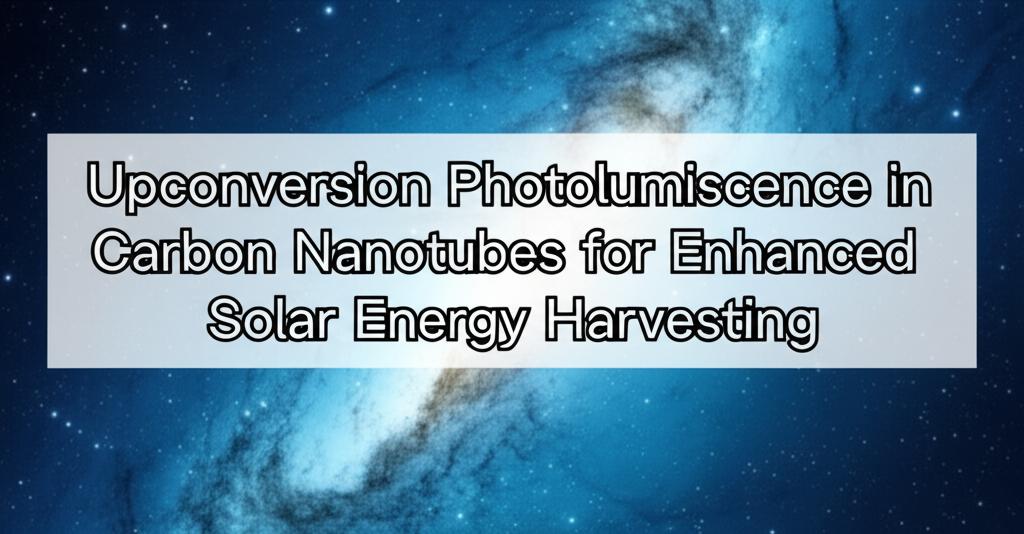 Upconversion Photoluminescence in Carbon Nanotubes for Enhanced Solar Energy Harvesting