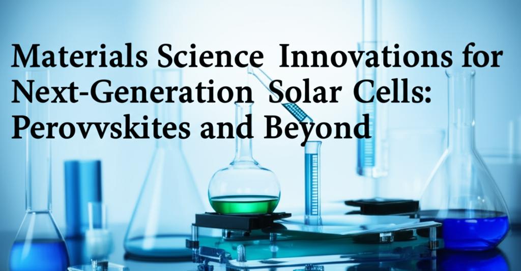 Materials Science Innovations for Next-Generation Solar Cells: Perovskites and Beyond