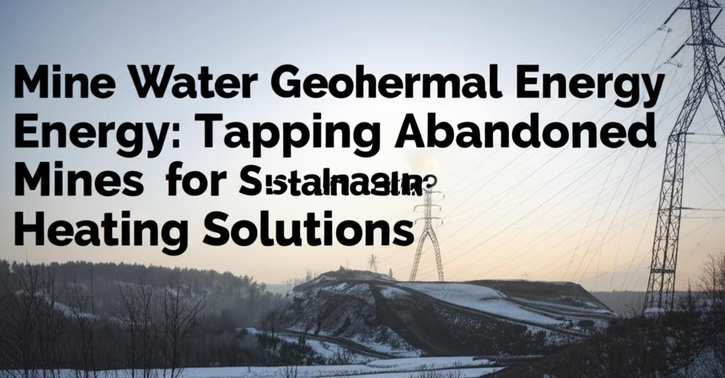 Mine Water Geothermal Energy: Tapping Abandoned Mines for Sustainable Heating Solutions