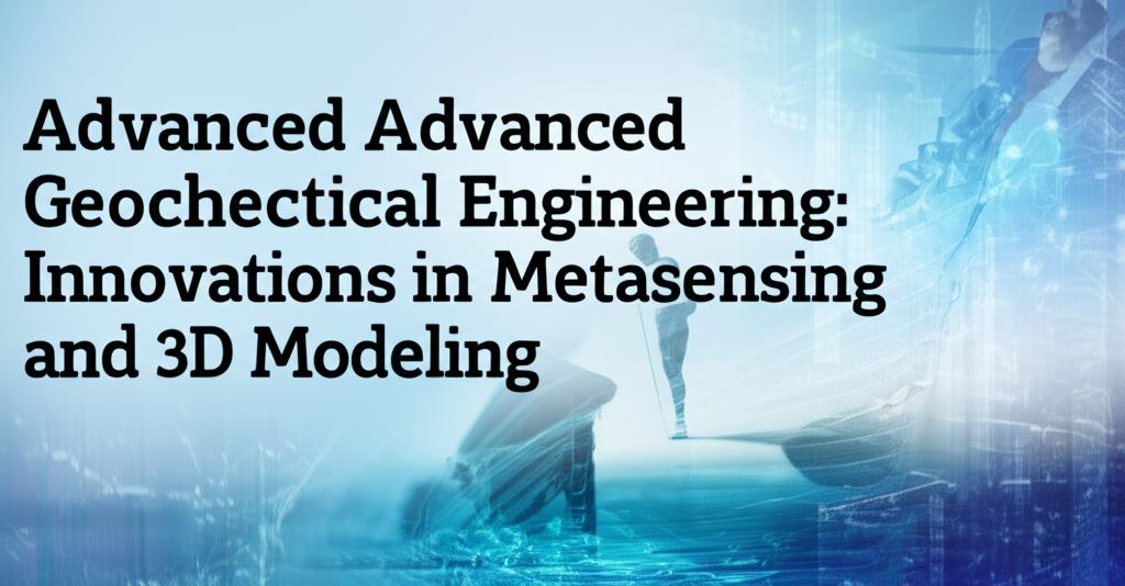 Advanced Geotechnical Engineering: Innovations in Metasensing and 3D Modeling