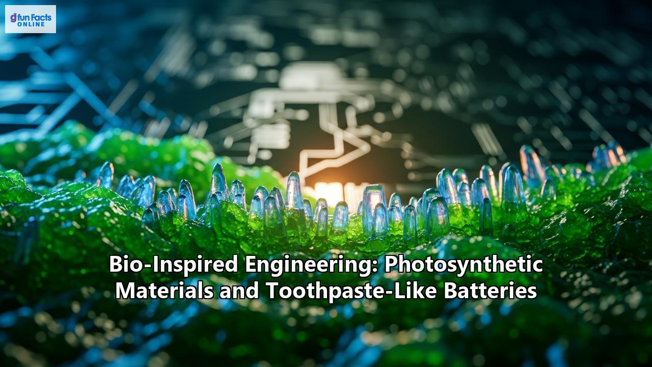 Bio-Inspired Engineering: Photosynthetic Materials and Toothpaste-Like Batteries
