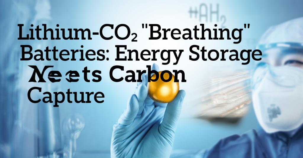 Lithium-CO2 "Breathing" Batteries: Energy Storage Meets Carbon Capture.