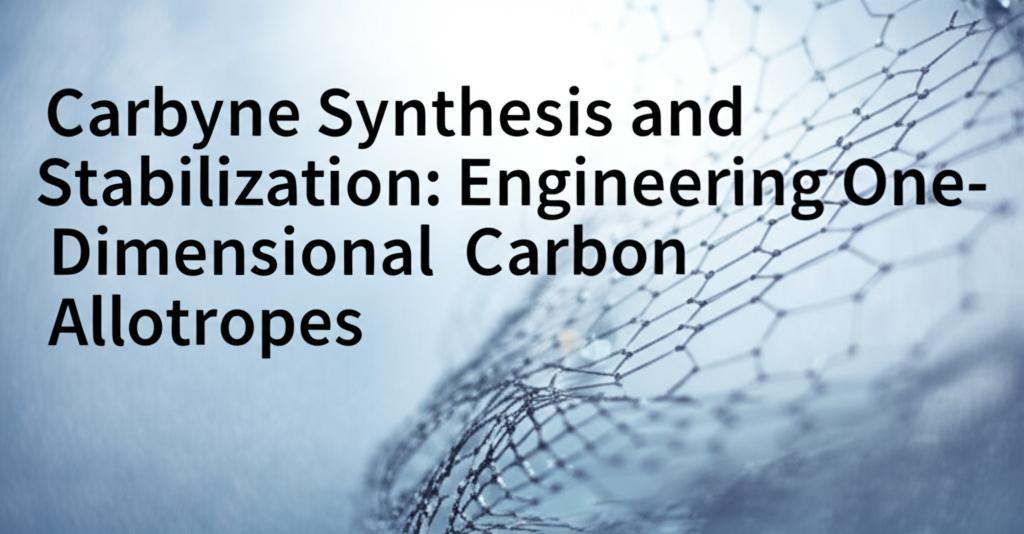 Carbyne Synthesis and Stabilization: Engineering One-Dimensional Carbon Allotropes
