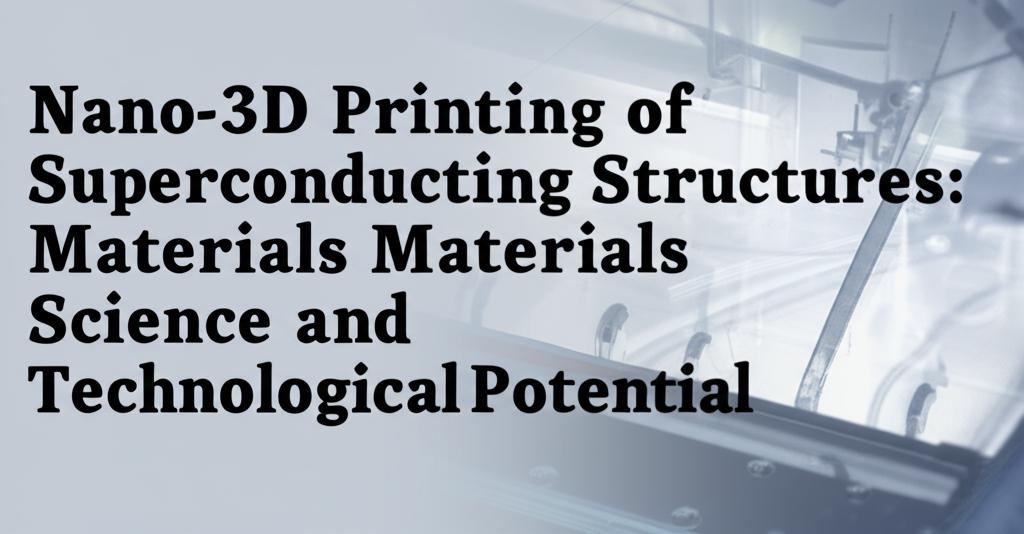 Nano-3D Printing of Superconducting Structures: Materials Science and Technological Potential