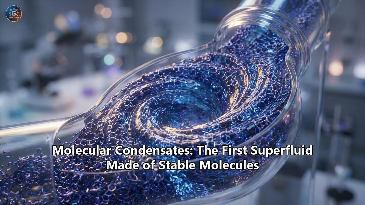 Molecular Condensates: The First Superfluid Made of Stable Molecules