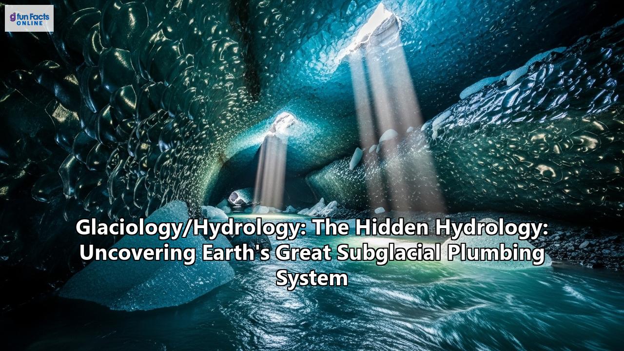 Glaciology/Hydrology: The Hidden Hydrology: Uncovering Earth's Great Subglacial Plumbing System