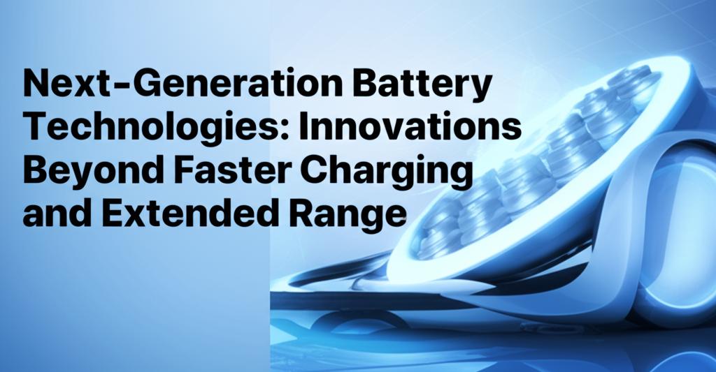Next-Generation Battery Technologies: Innovations Beyond Faster Charging and Extended Range