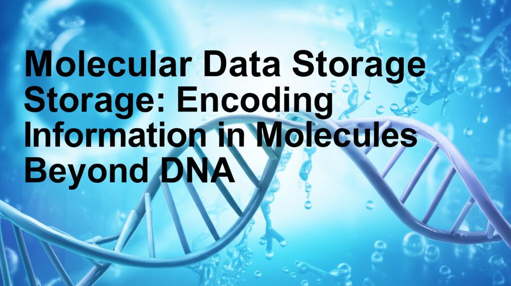 Molecular Data Storage: Encoding Information in Molecules Beyond DNA