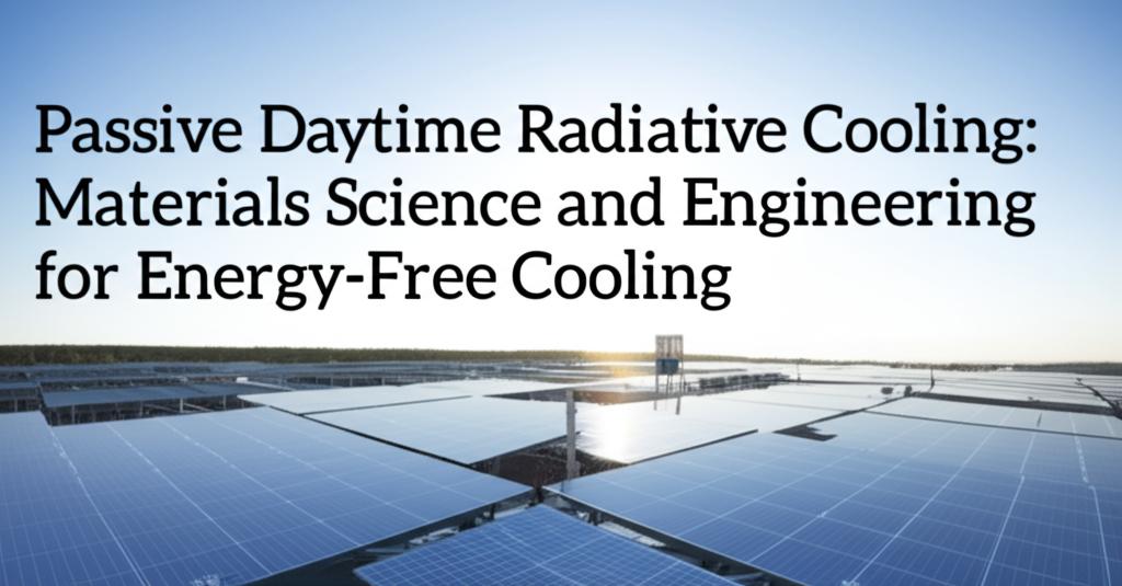 Passive Daytime Radiative Cooling: Materials Science and Engineering for Energy-Free Cooling