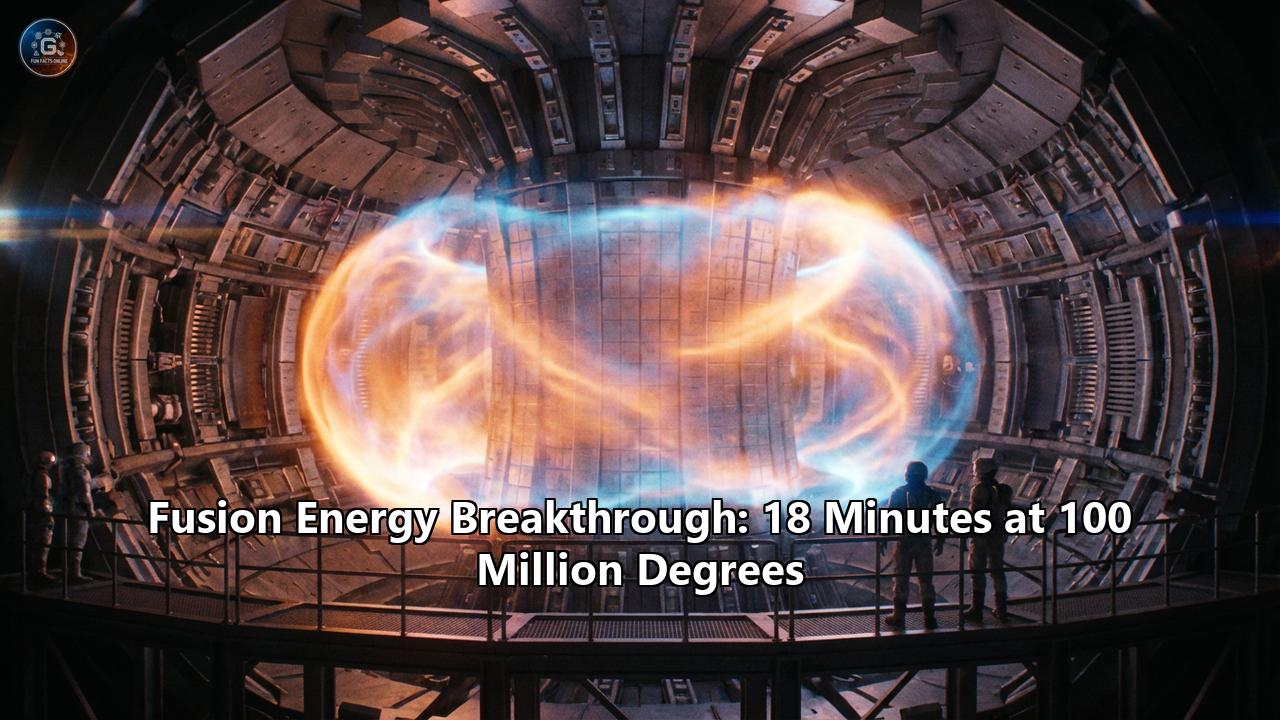 Fusion Energy Breakthrough: 18 Minutes at 100 Million Degrees