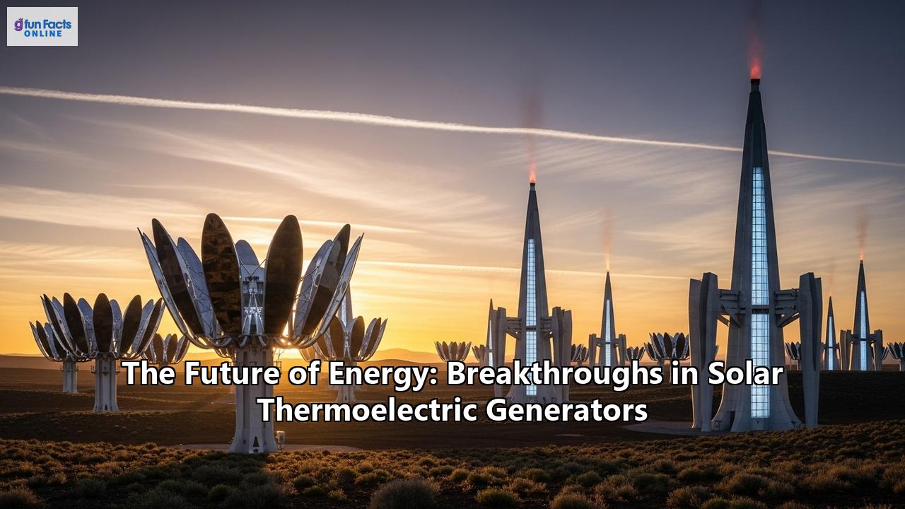 The Future of Energy: Breakthroughs in Solar Thermoelectric Generators