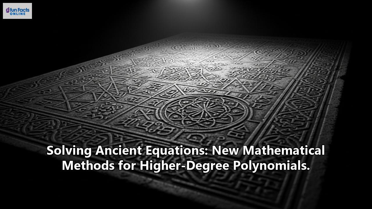 Solving Ancient Equations: New Mathematical Methods for Higher-Degree Polynomials.