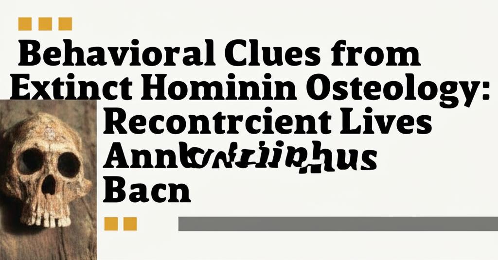 Behavioral Clues from Extinct Hominin Osteology: Reconstructing Ancient Lives