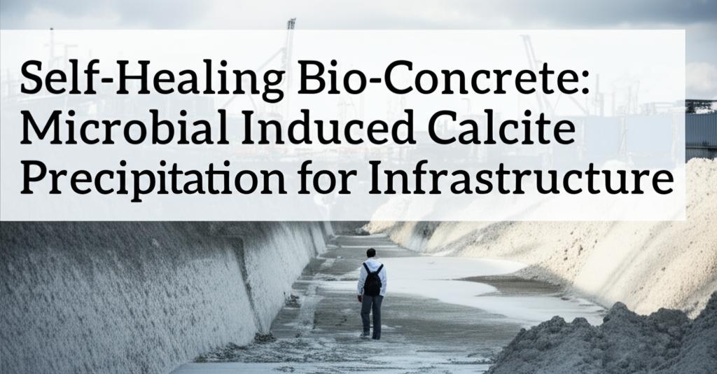 Self-Healing Bio-Concrete: Microbial Induced Calcite Precipitation for Infrastructure