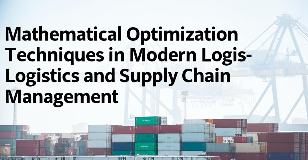 Mathematical Optimization Techniques in Modern Logistics and Supply Chain Management
