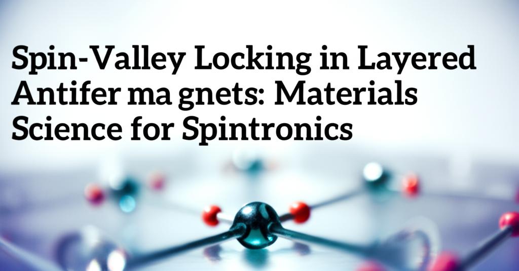Spin-Valley Locking in Layered Antiferromagnets: Materials Science for Spintronics