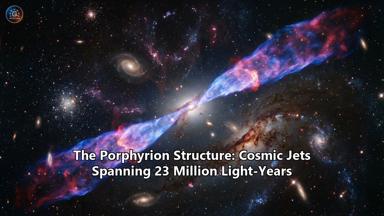 The Porphyrion Structure: Cosmic Jets Spanning 23 Million Light-Years
