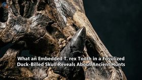 What an Embedded T. rex Tooth in a Fossilized Duck-Billed Skull Reveals About Ancient Hunts