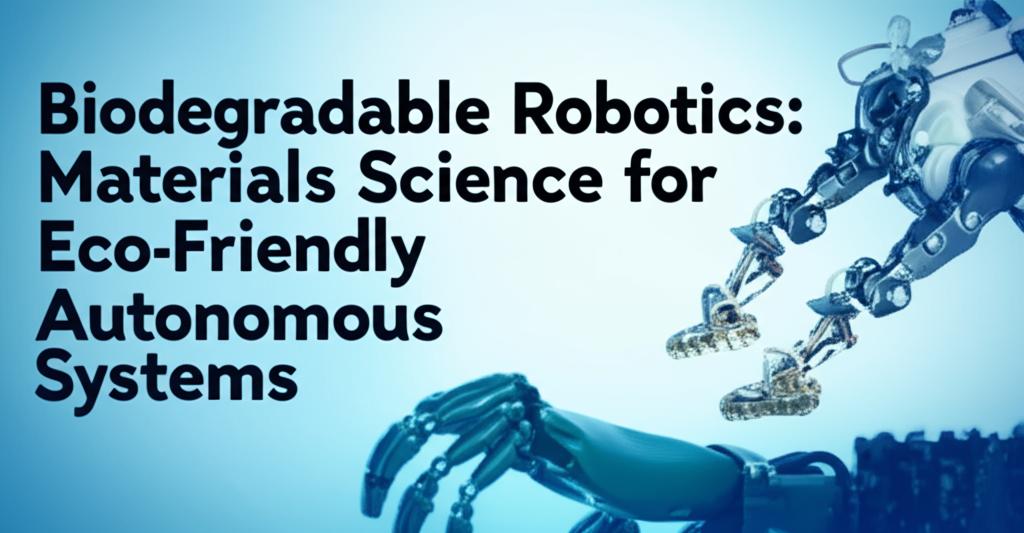 Biodegradable Robotics: Materials Science for Eco-Friendly Autonomous Systems