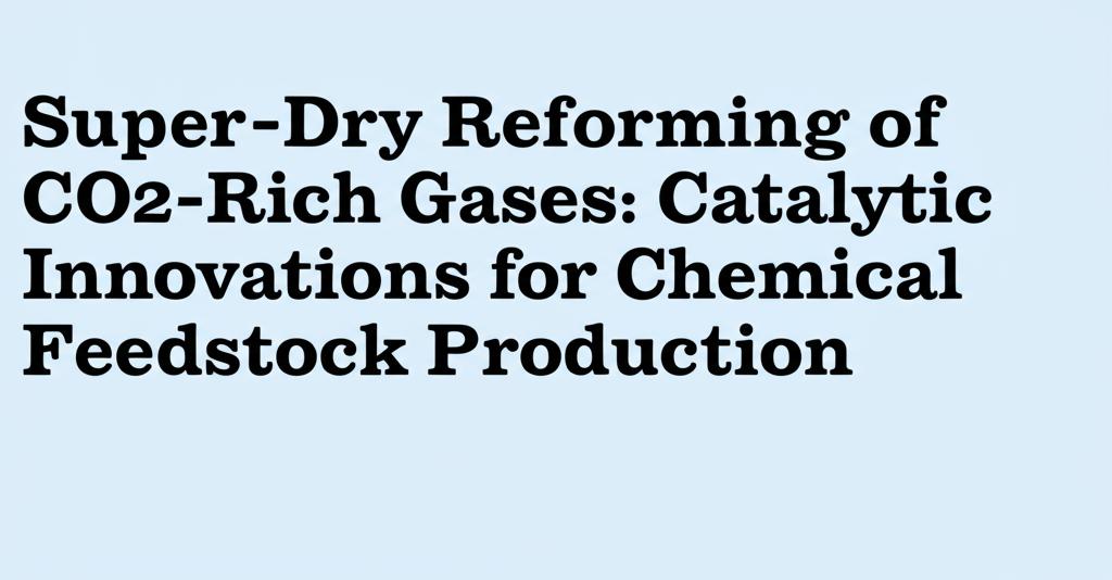 Super-Dry Reforming of CO2-Rich Gases: Catalytic Innovations for Chemical Feedstock Production