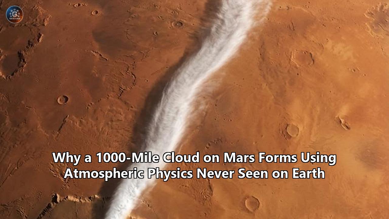 Why a 1000-Mile Cloud on Mars Forms Using Atmospheric Physics Never Seen on Earth