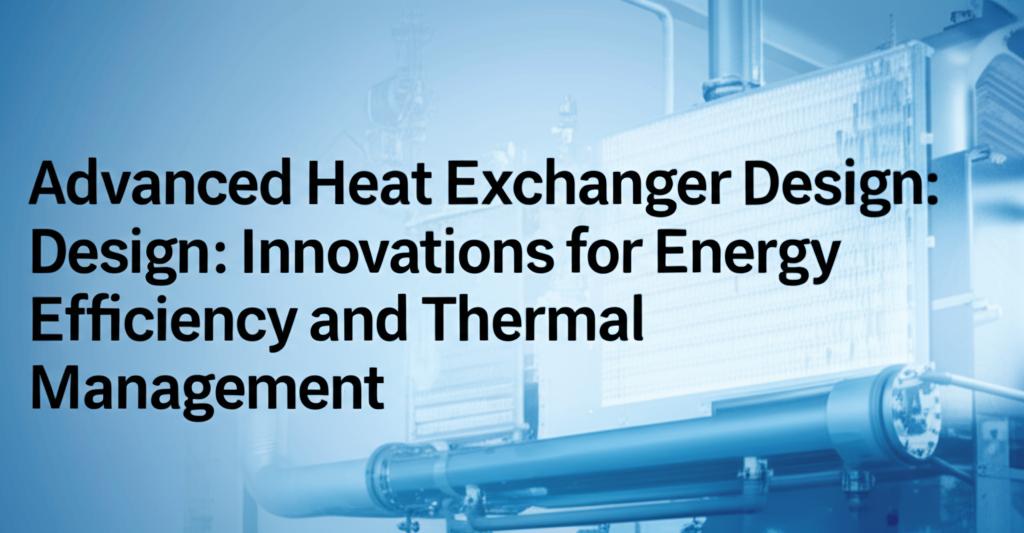 Advanced Heat Exchanger Design: Innovations for Energy Efficiency and Thermal Management