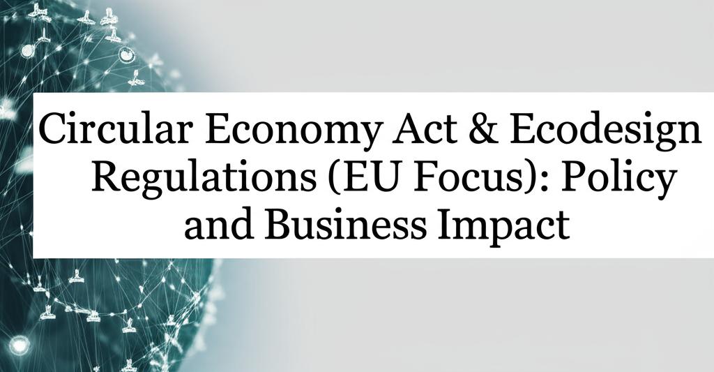 Circular Economy Act & Ecodesign Regulations (EU Focus): Policy and Business Impact