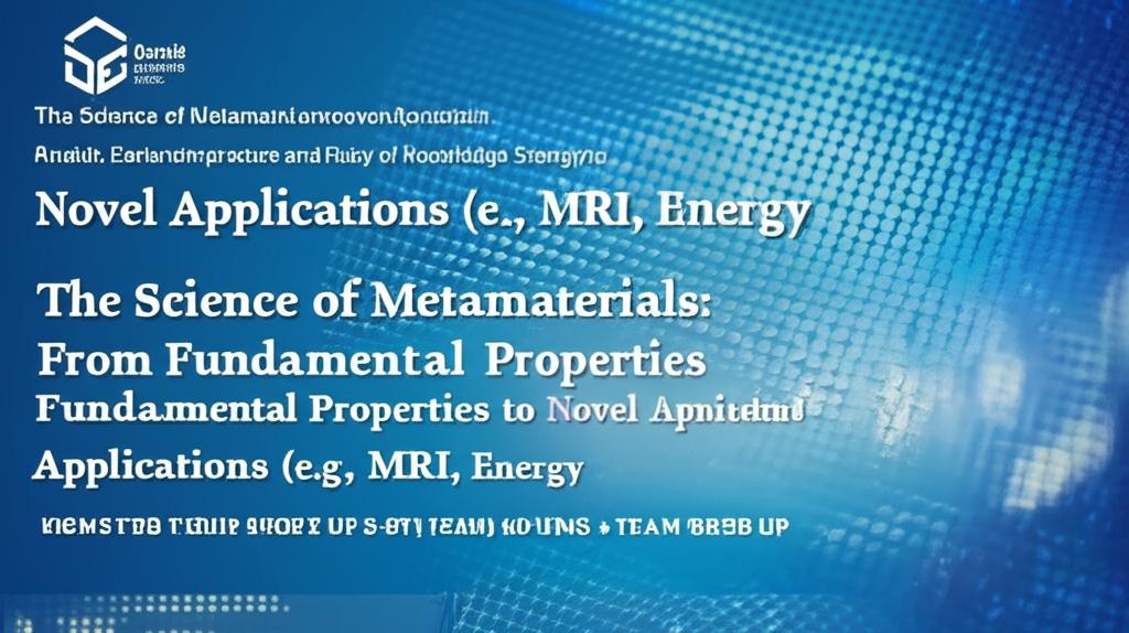 The Science of Metamaterials: From Fundamental Properties to Novel Applications (e.g., MRI, Energy)