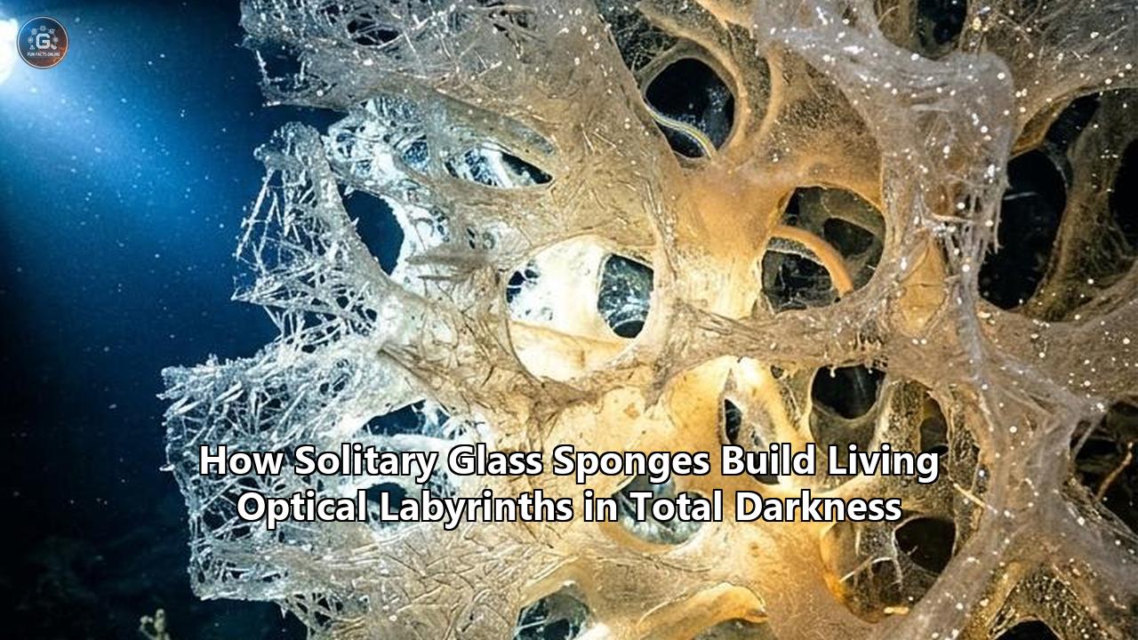 How Solitary Glass Sponges Build Living Optical Labyrinths in Total Darkness
