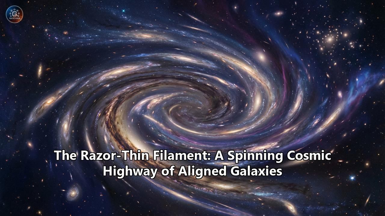 The Razor-Thin Filament: A Spinning Cosmic Highway of Aligned Galaxies