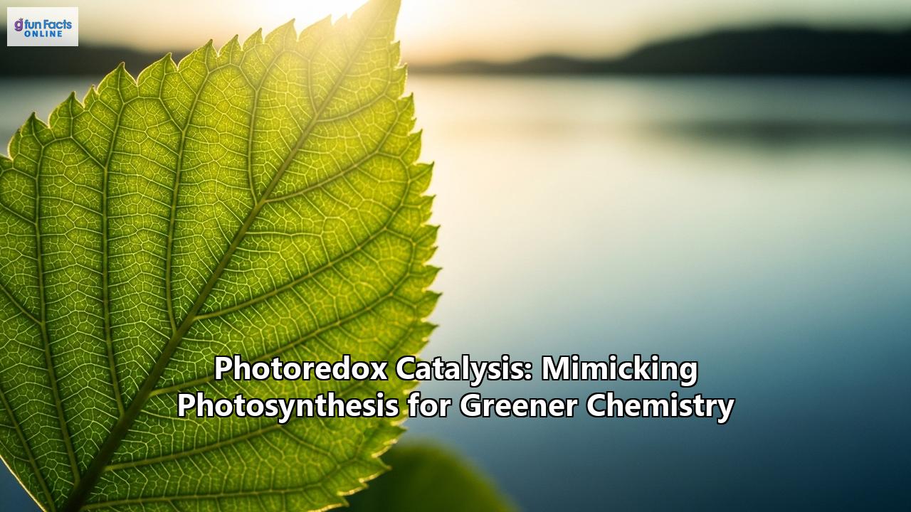 Photoredox Catalysis: Mimicking Photosynthesis for Greener Chemistry