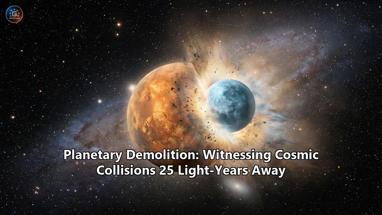 Planetary Demolition: Witnessing Cosmic Collisions 25 Light-Years Away
