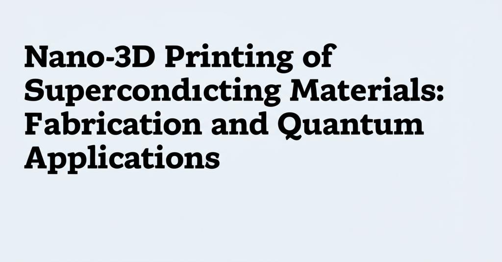 Nano-3D Printing of Superconducting Materials: Fabrication and Quantum Applications