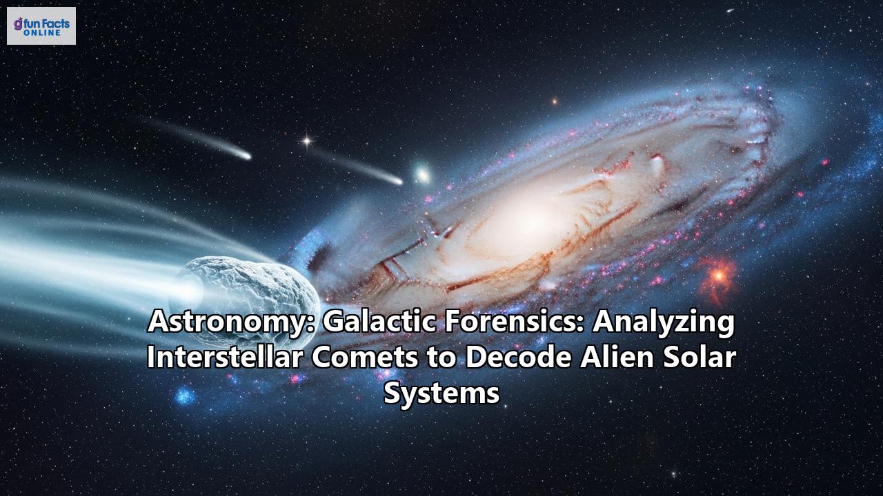 Astronomy: Galactic Forensics: Analyzing Interstellar Comets to Decode Alien Solar Systems