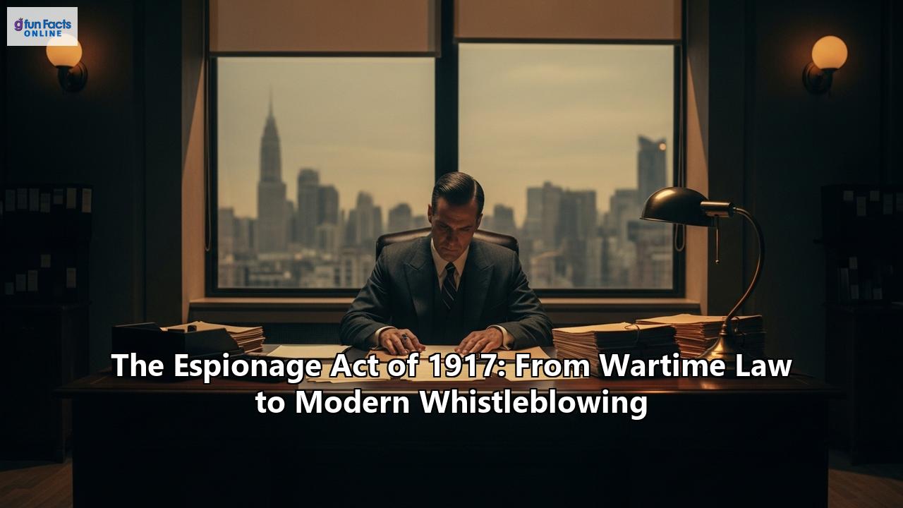 The Espionage Act of 1917: From Wartime Law to Modern Whistleblowing