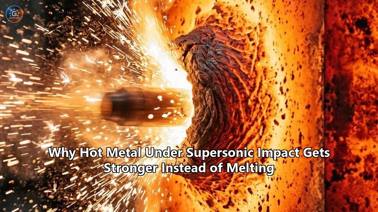 Why Hot Metal Under Supersonic Impact Gets Stronger Instead of Melting