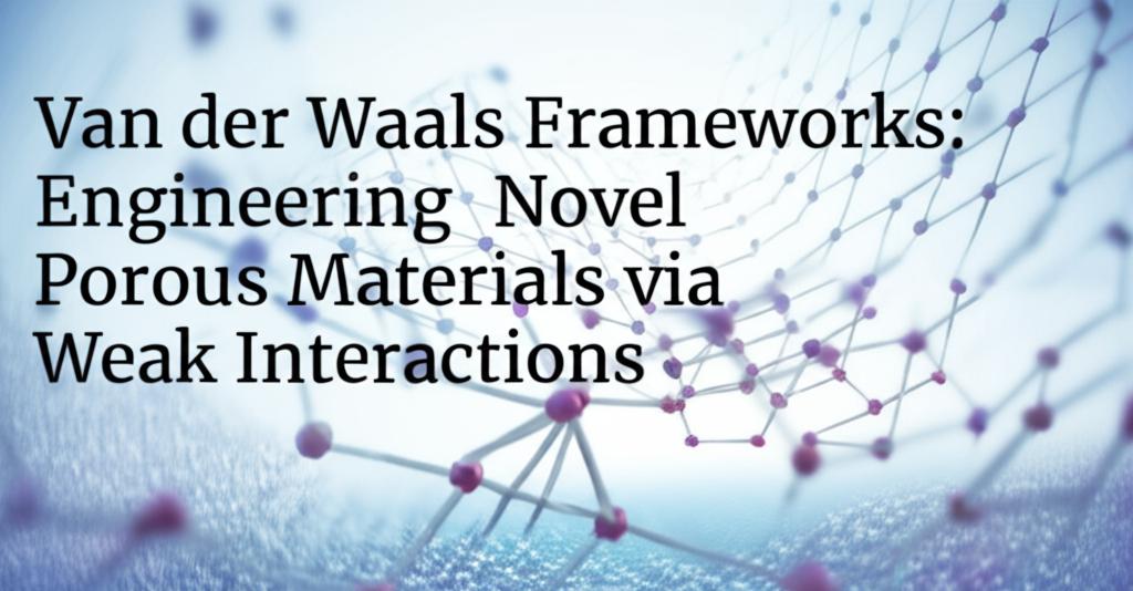 Van der Waals Frameworks: Engineering Novel Porous Materials via Weak Interactions