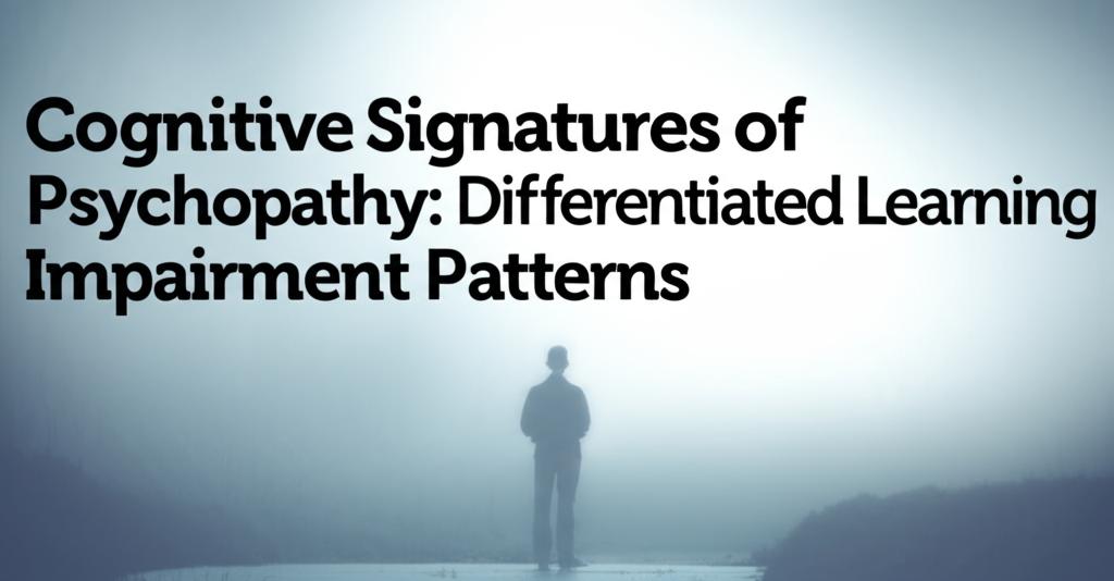 Cognitive Signatures of Psychopathy: Differentiated Learning Impairment Patterns